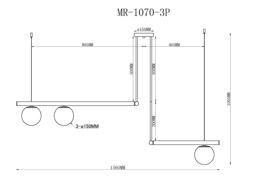 Подвесной светильник MyFar Jenifer MR1070-3P, 3 плафона