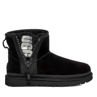 Ugg Classic Mini Zipper Tape Logo Black