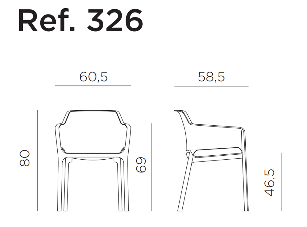 Кресло пластиковое Nardi Net, коралловый