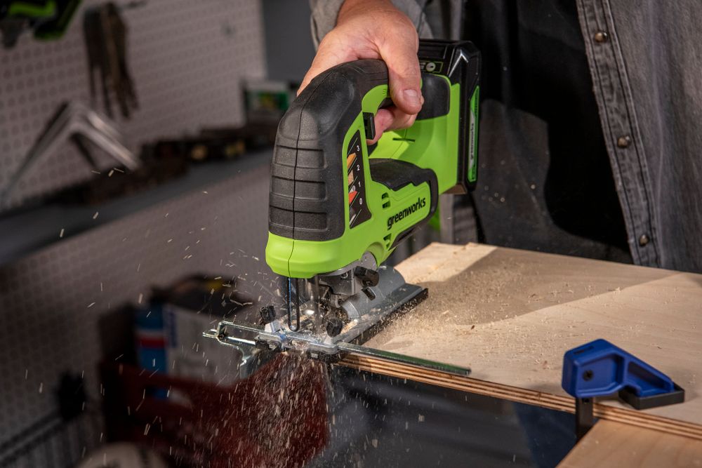 Аккумуляторный лобзик Greenworks GD24JS, 3601407,24v, без АКБ и ЗУ
