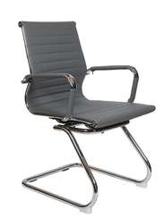 Кресло офисное Норден / Техно CF / хром / серая экокожа