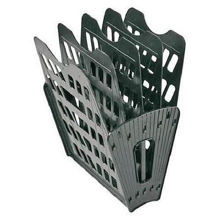 Лоток для бумаг 5 секций, Веер, сборный, черный, Staff