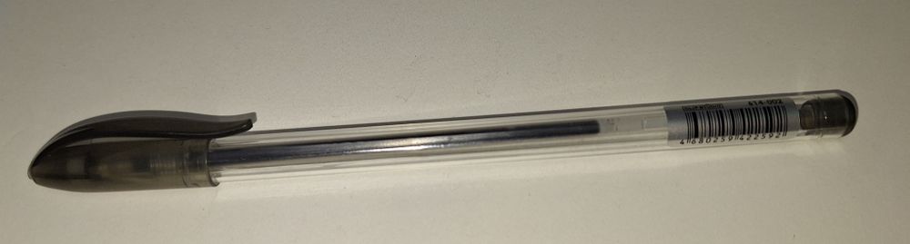 334_ Ручка гелевая черная, 14,9см, након арт. 614-002, ш/к 4680259422592