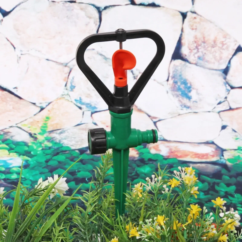 Разбрызгиватель «Дождь» на колышке, вращение, 28см, б/с разъём ДоброСад