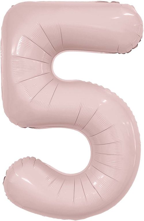 Ag 40 Цифра "5" Пыльная роза Slim в упаковке / 1 шт