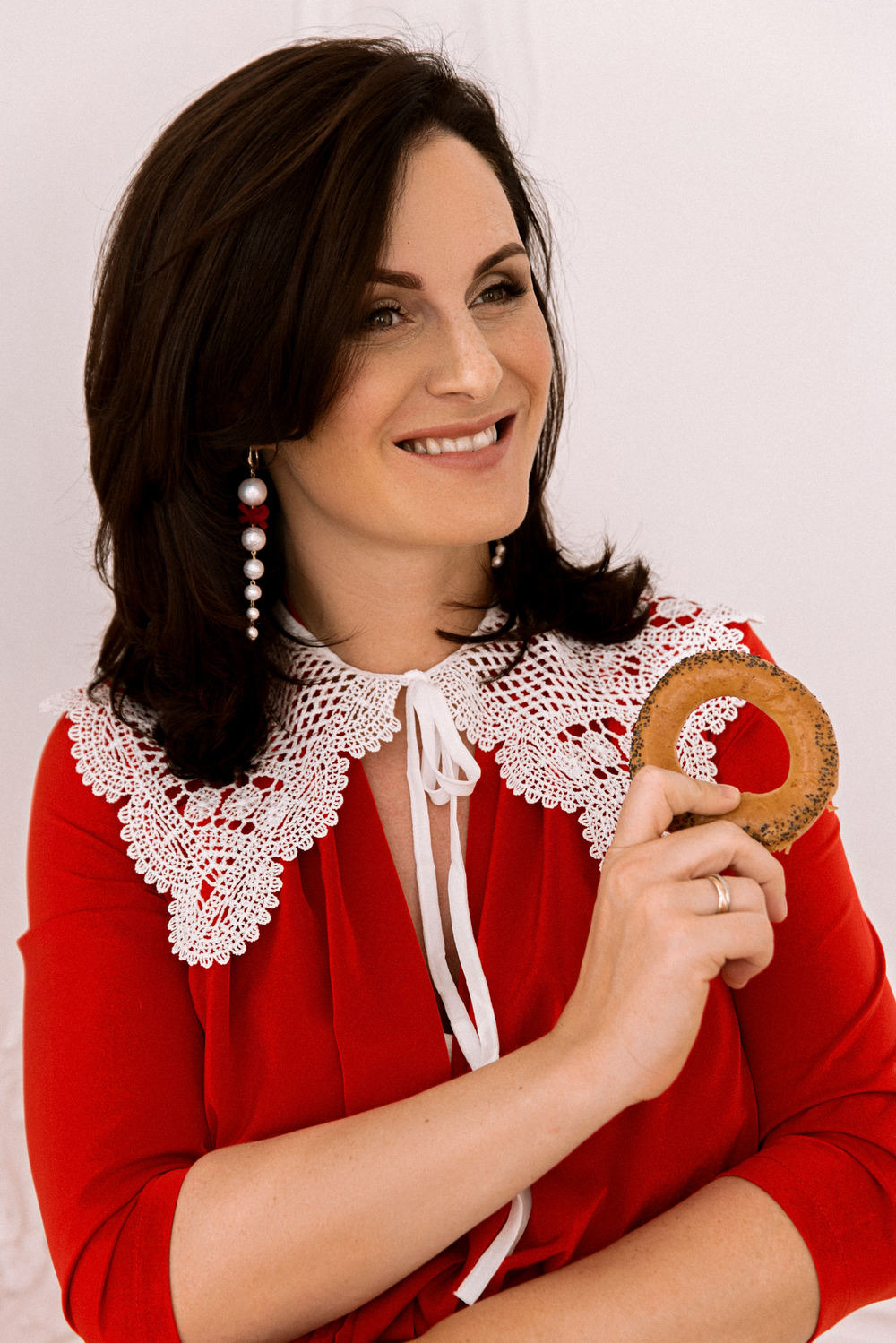 Серьги ANNA красный бант