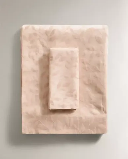 ZARA HOME ЖАККАРДОВАЯ СКАТЕРТЬ С УЗОРОМ, РОЗОВЫЙ