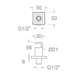 Держатель лейки встраиваемый квадратный 4798NM чёрный