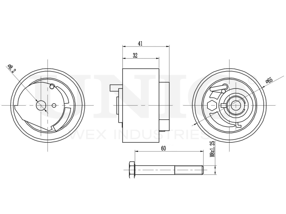 Ролик с натяжителем ремня ГРМ UNIO TNS-10212