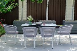 "Руссо" обеденный стол из HPL 150х80см, цвет "молочный"