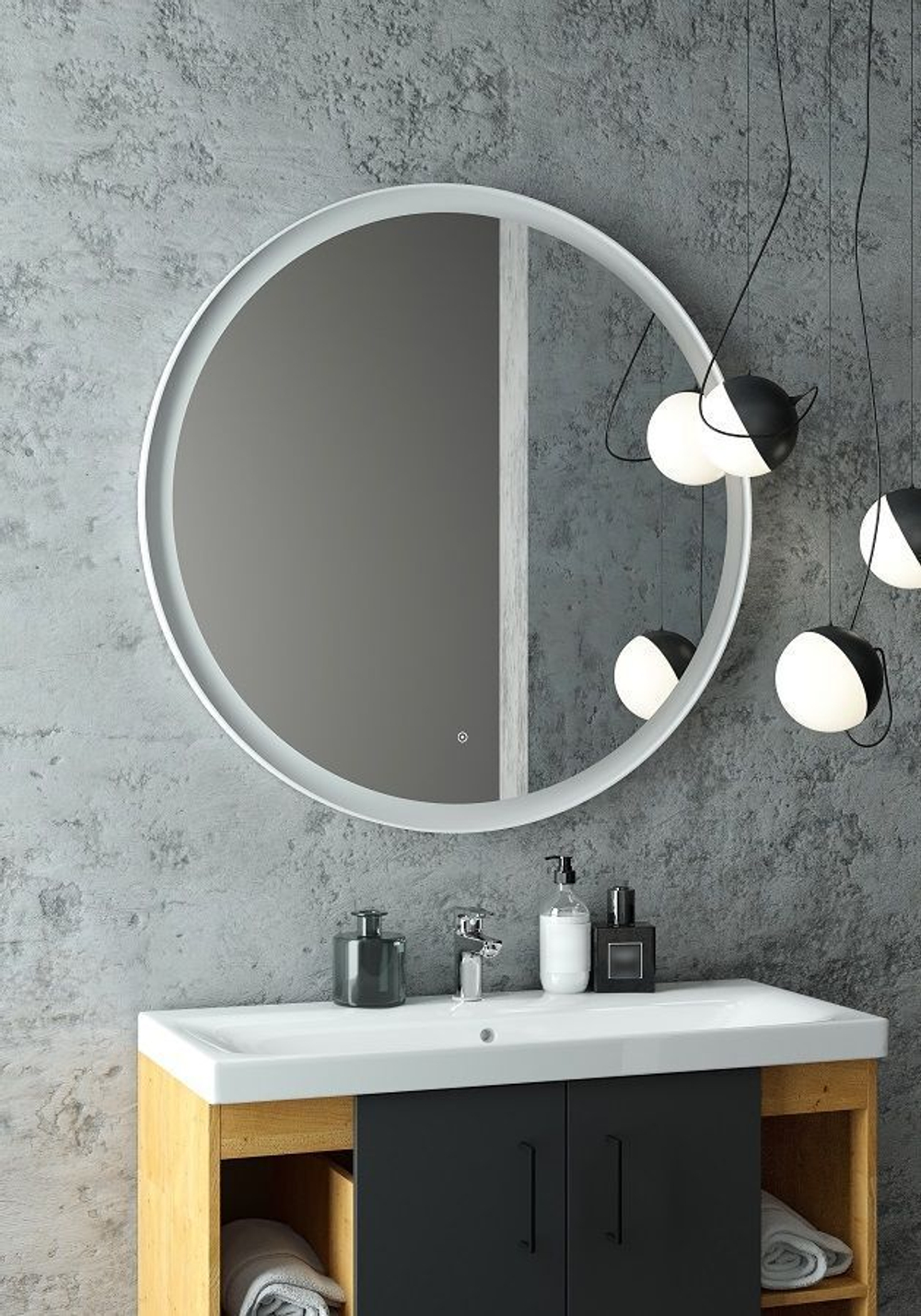 Зеркало с подсветкой ART&MAX Napoli AM-Nap-800-DS-F-White
