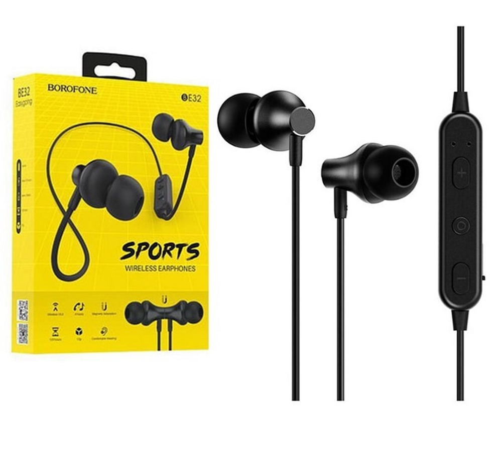 Спортивные наушники Bluetooth BOROFONE BE32 (черный)