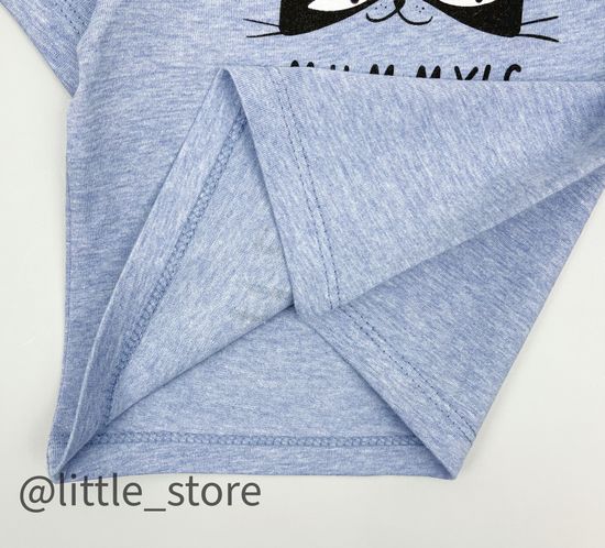 Футболка хлопковая "Папа-мой герой" св-голубой меланж