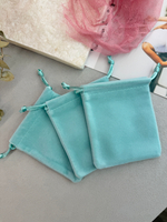 Бархатный мешочек для упаковки украшений, 8*10 см, 10 штук, бирюзовый