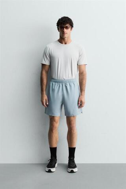 ZARA СПОРТИВНЫЕ ШОРТЫ 9", ГОЛУБОЙ