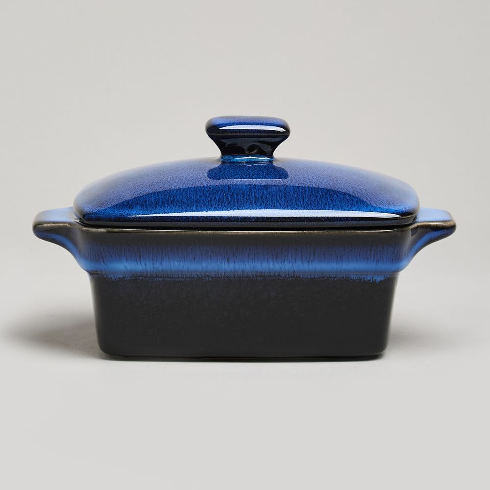 ФОРМА ДЛЯ ЗАПЕКАНИЯ С КРЫШКОЙ / МАСЛЕНКА REACTIVE BLUE 16,5*10*5/9 СМ 250 МЛ