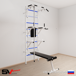 Шведская стенка Sv Sport 590 (Турник стандарт/Брусья/Стойка/Скамья/Канат)