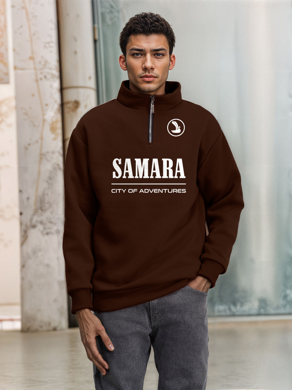 Толстовка мужская с зип-воротником "Samara" черный