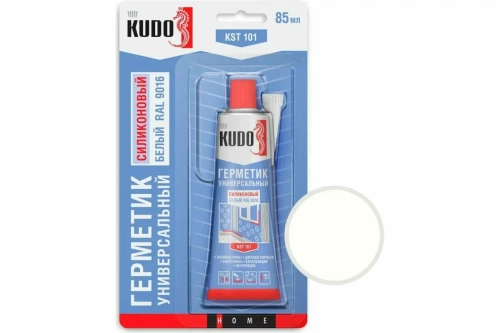 Герметик KUDO KST-101 силиконовый универсальный белый, в тюбике 85 мл новинка!