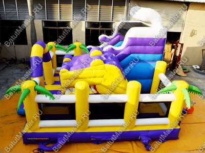 Коммерческий батут "Белый клык" с не механизированной головой, размер 6*6*4 м