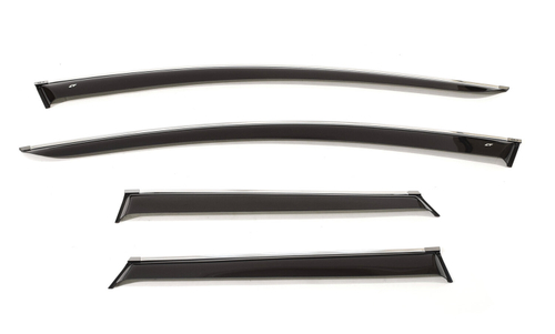 Дефлекторы боковых окон Cobra Tuning на Mazda CX7 2006-2012 хромированный молдинг арт.M21106CR