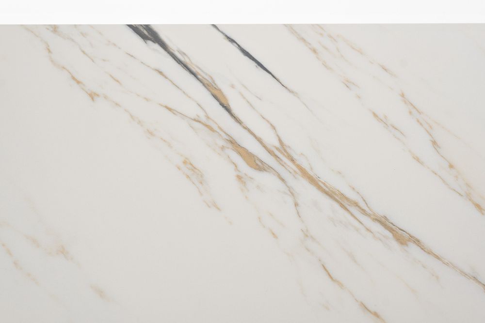 "Меркурий" стол интерьерный раздвижной обеденный из керамики, цвет белый глянцевый