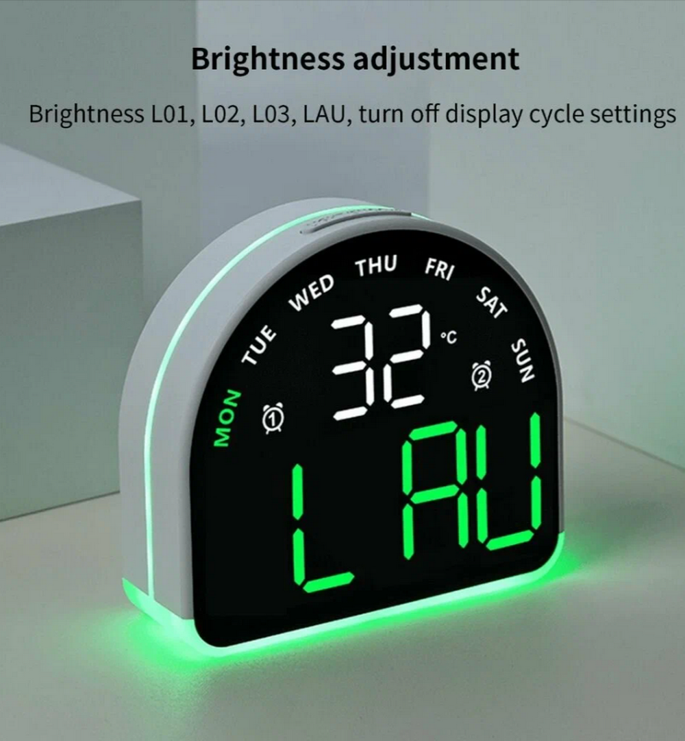 Часы-будильник настольные LED 5522 black