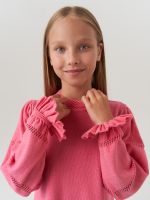 Платье для девочки с длинным рукавом AT1039 коралловый