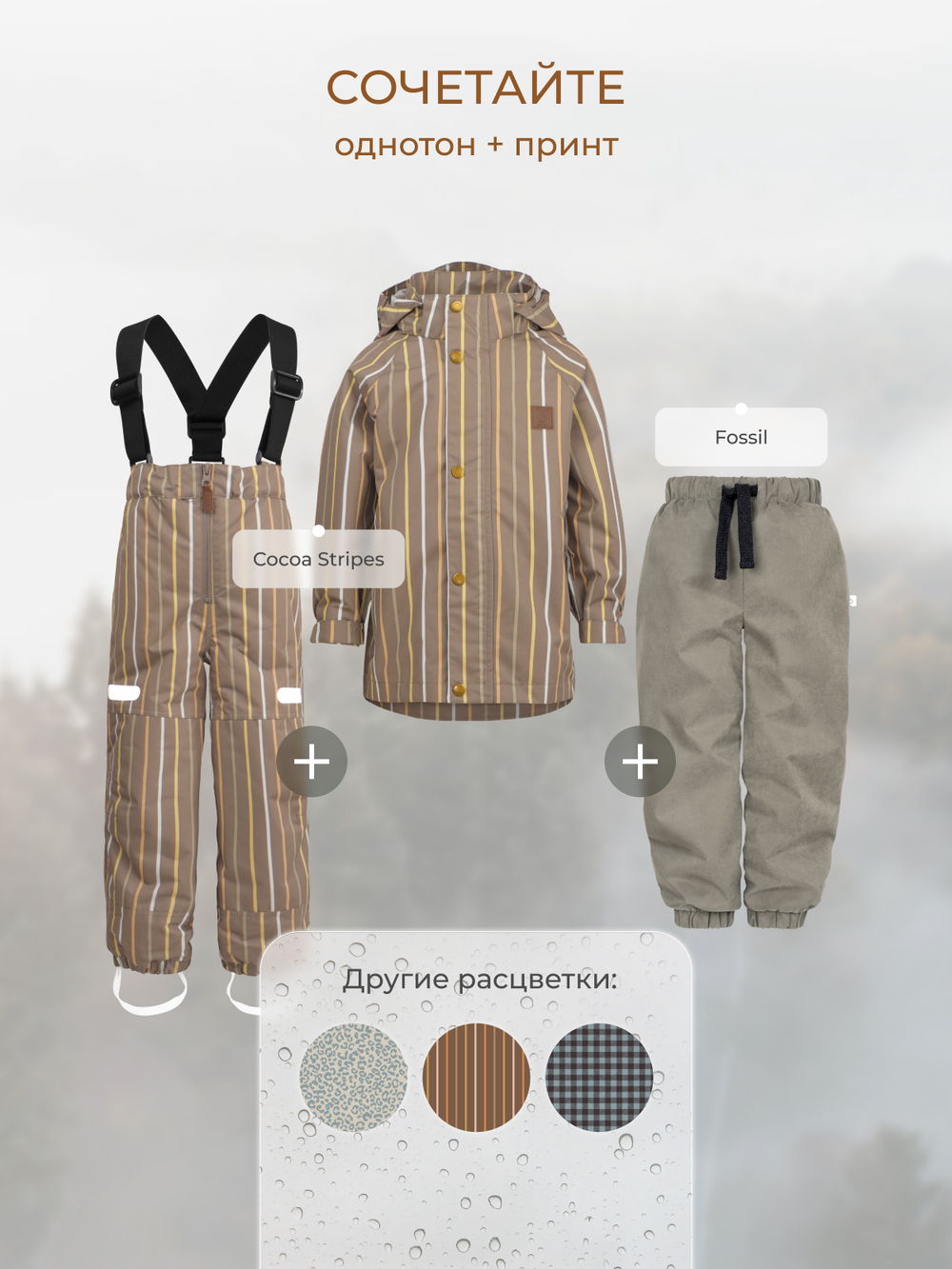 Брюки демисезонные на флисе Mjölk Fossil