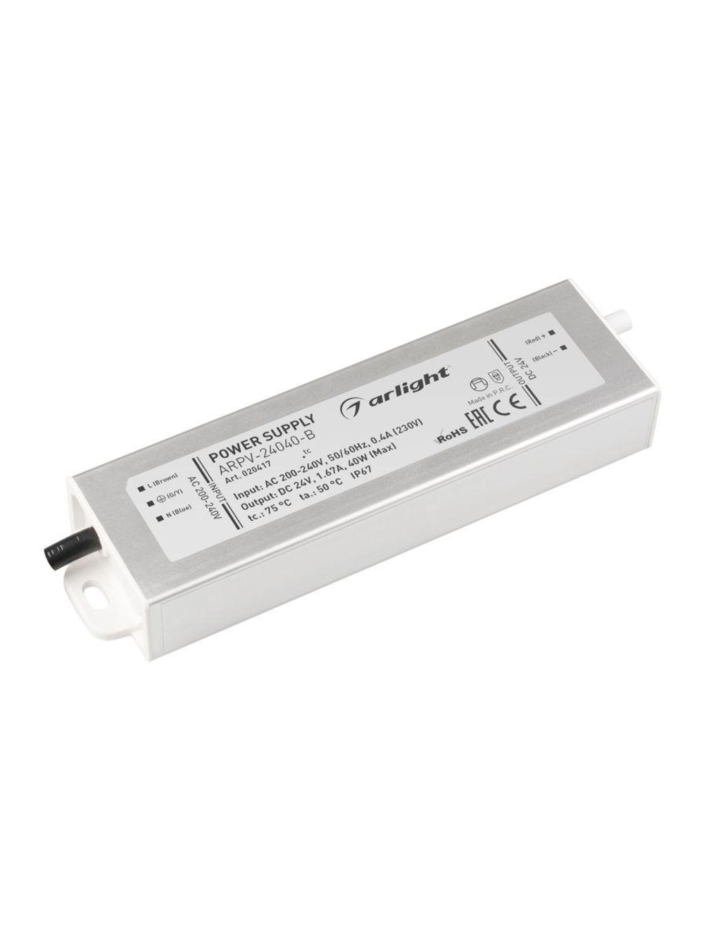 Блок питания ARPV-24040-B 24В 1.7А 40Вт IP67 метал. 3 года Arlight 020417