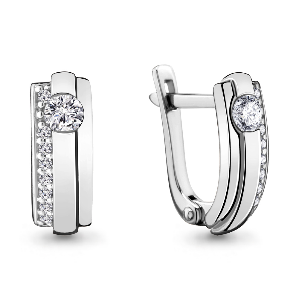 941087А Серьги из Золота с бриллиантами из коллекции "Elegance"