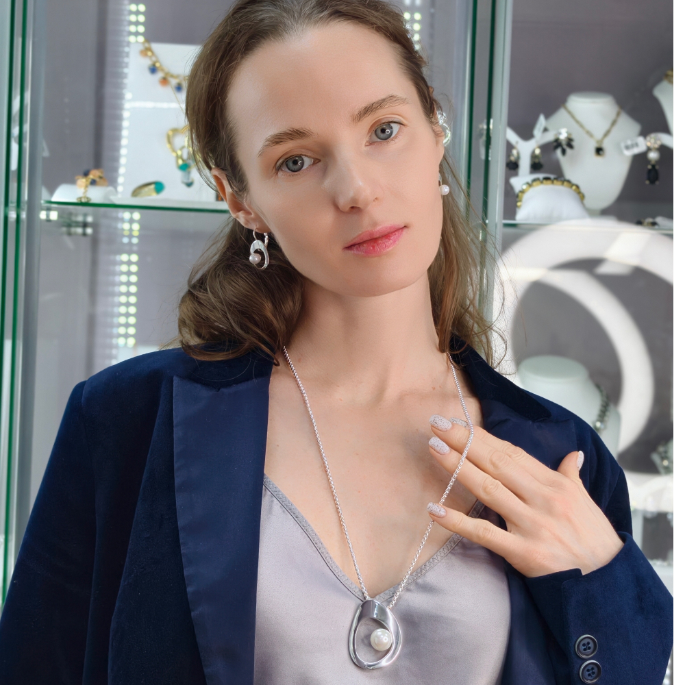 Колье Fiore Luna WHITE PEARL BBN13063-03 S