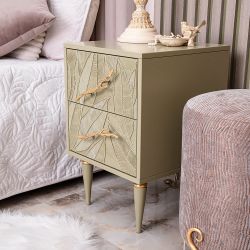 Тумба Арт Колор leaves Классик Голд Зеленая олива