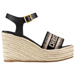 DIOR Dway One Strap Sandals 9.5cm Women"s Black