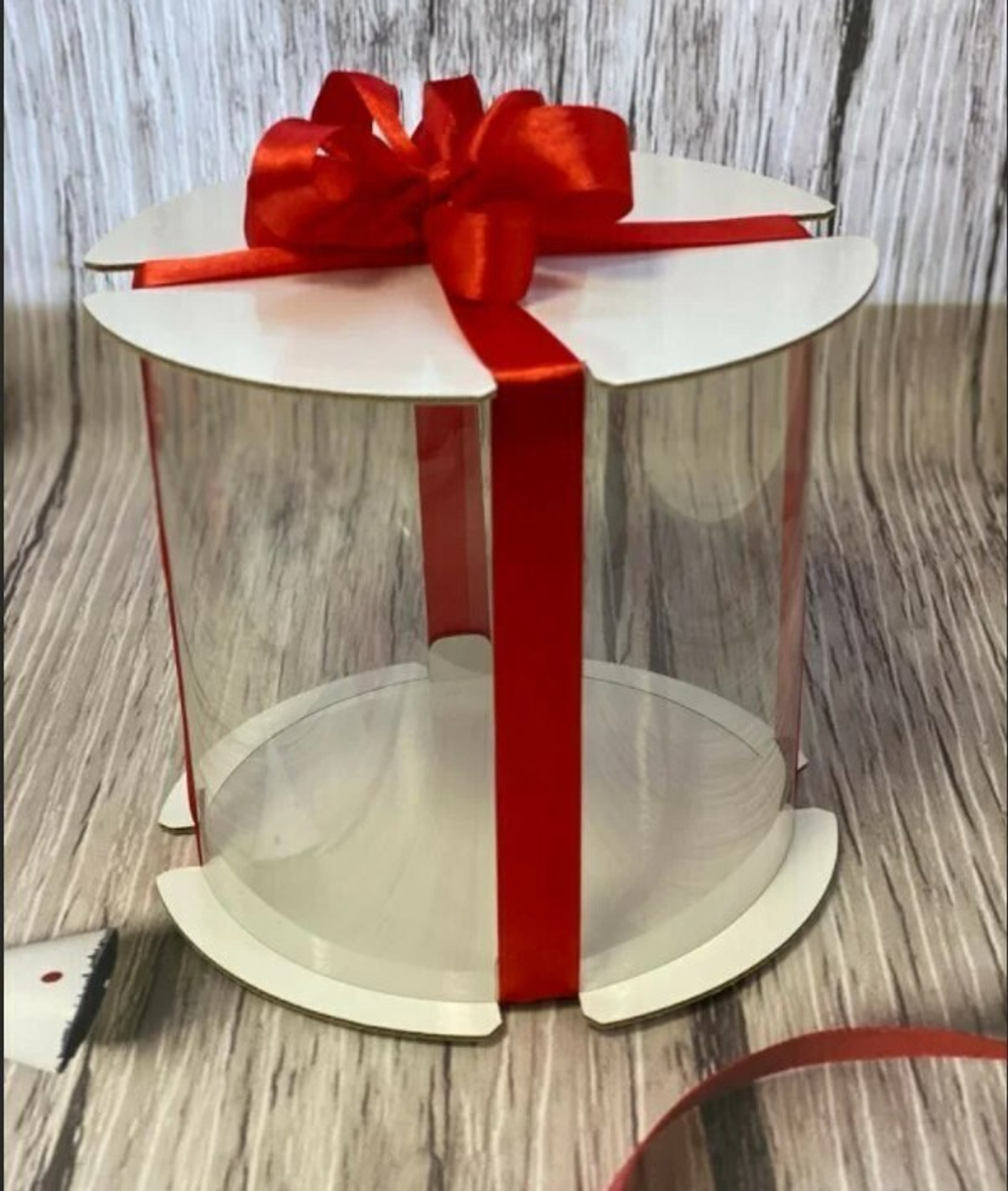 Коробка - тубус для торта 20х20 см белая