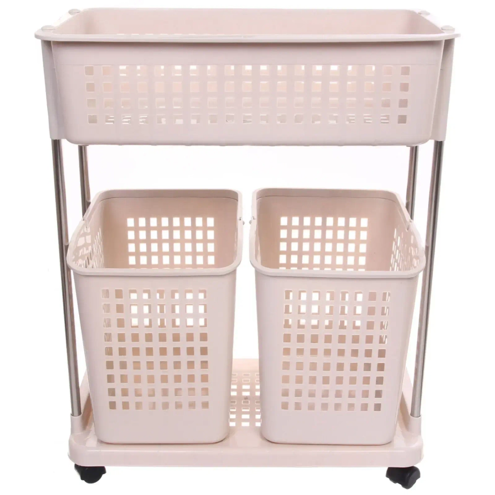 Этажерка 2х-секционная на колесиках 56х33,5х68