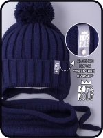 Шапка для мальчика осенняя вязаная и снуд