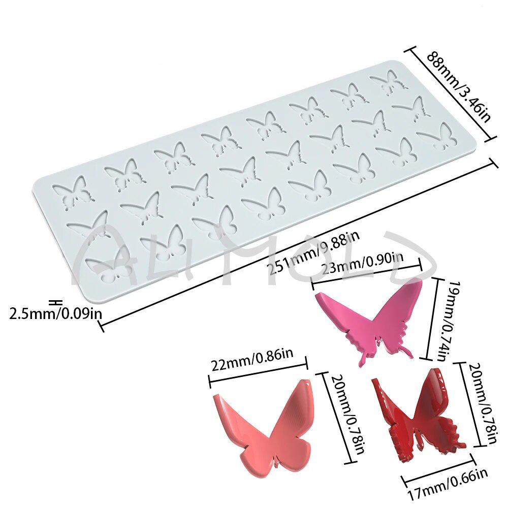 Силиконовый коврик для декора "Бабочки" LFM-466