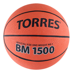 Мяч баскетбольный сувенирный TORRES BM1500 B00101, размер 1