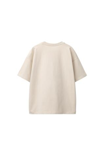 ZARA БАЗОВАЯ ОДНОТОННАЯ ФУТБОЛКА, СВЕТЛО-ПЕСОЧНЫЙ