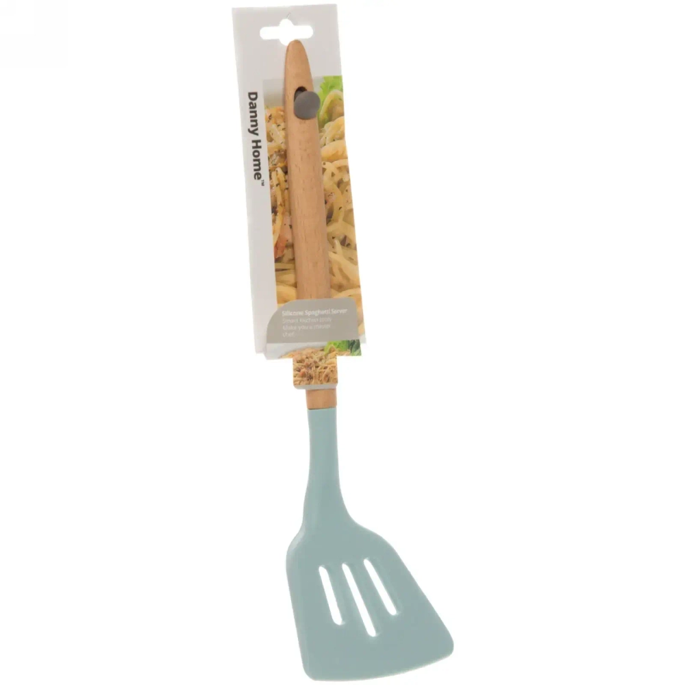 Лопатка кухонная силиконовая с прорезями «DANNY HOME» 33см голубая
