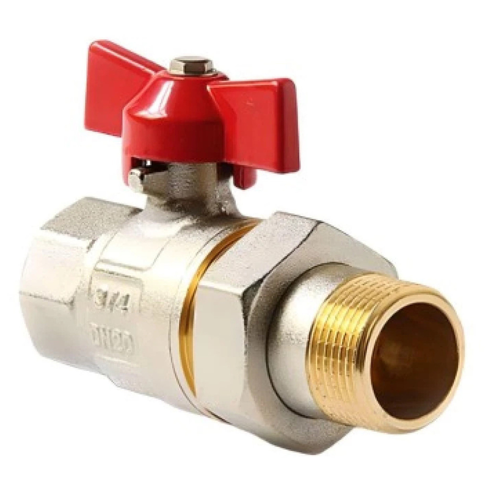 Кран VIEIR шаровый с американкой 1/2" НВ, кр. бабочка VR204-01