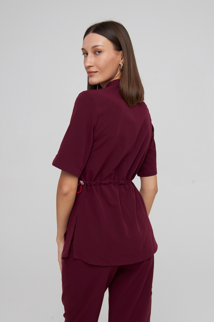 Топ медицинский женский Ньюлук, бордо ОЛД