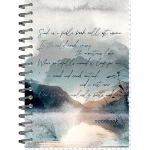 НОВИНКА! Бизнес-блокнот А6 в клетку "Туманные пейзажи" 96 листов на гребне (слева), обложка фольга+твинлак