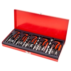 Набор приспособлений и футорок для восстановления резьбы: М5х0,8 М6х1,0 М8х1,25 М10х1,5 М12х1,75 (131пр.)в кейсе. FORCEKRAFT FK-9130U1