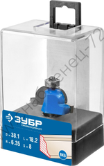 ЗУБР 38.1x18мм, радиус 6.3мм, фреза кромочная калевочная №6