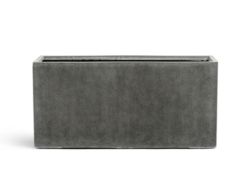 Кашпо TREEZ Effectory Beton Низкий прямоугольник Тёмно-серый бетон д-80, ш-35, в-37 см 41.3319-02-019-GR-080