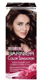 Гарньер Color Sensation краска д/волос крем. 4.0 королевский оникс блеск эсс.розы 110мл
