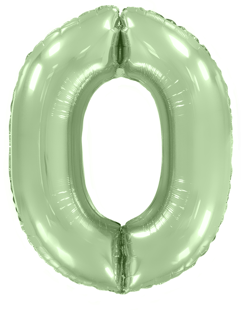FM Шар 40'' / 102 см "Цифра 0" Мятный Макарунс (БГ-60)