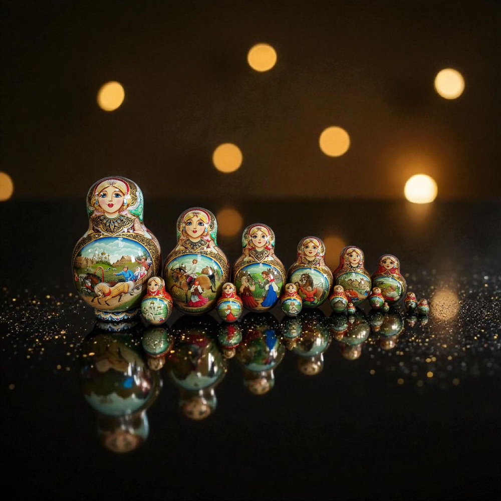 Матрешка "Лето в деревне" Русские мотивы 15мест